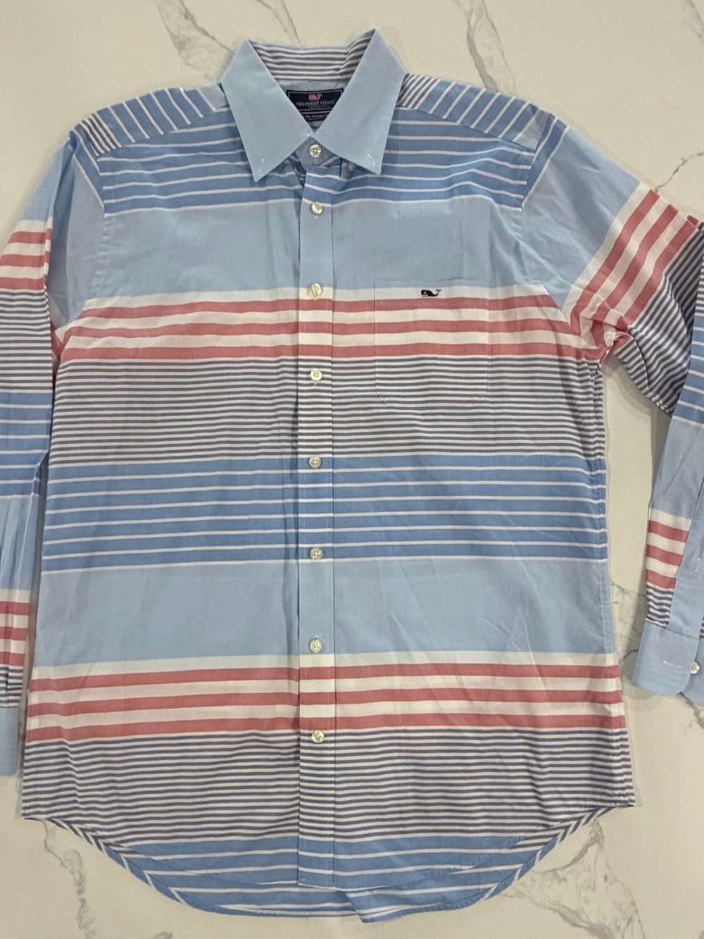 Vineyard Vines Mens Large NWOT Tucker Shirt Long Sleeve Mixed Stripe Colorblock